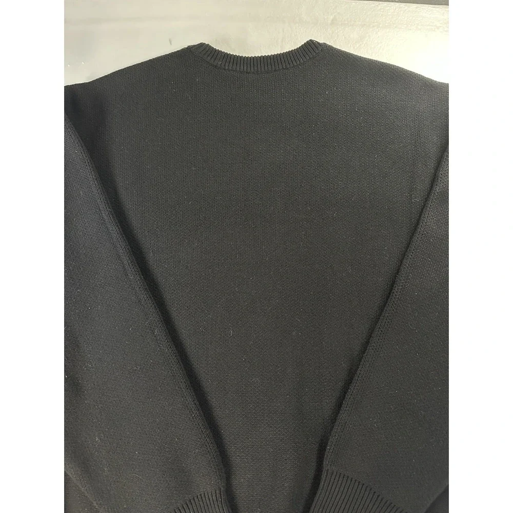 XPLR Mens Knit Cherub Sweater Medium Black White‎ Heavy Pullover